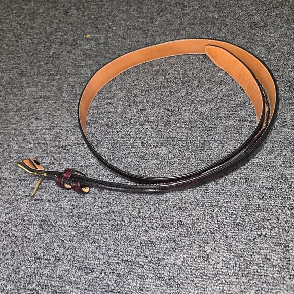 SAS Red-Brown Genuine Leather Belt 51 42 - Picture 1 of 7